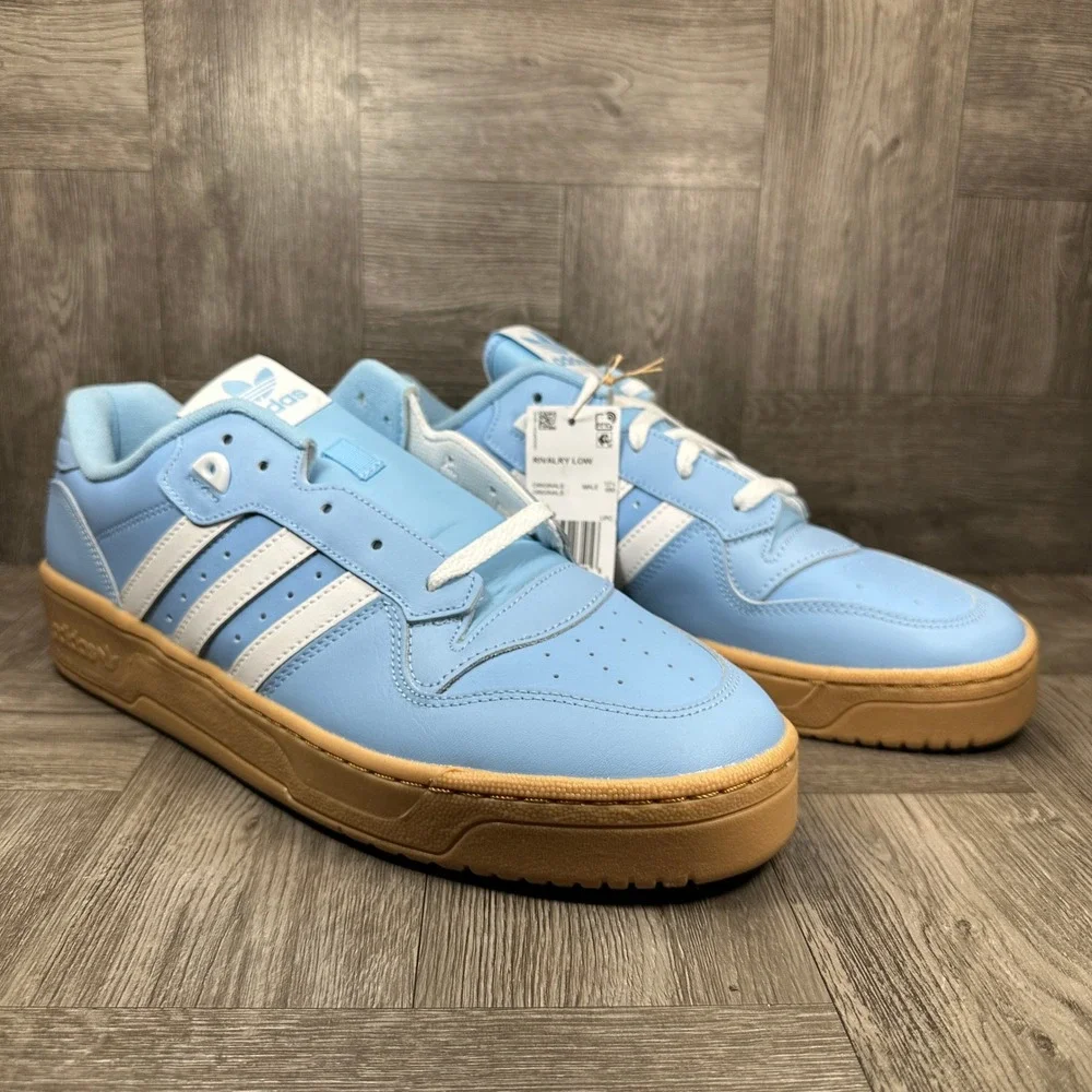 Adidas Rivalry Low Mens 13 Blue Leather Gum Sole Retro Basketball NEW JH7149